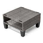 Pellebant Ottomans de rangement d'extérieur 2 PCS en rotin et osier avec coussins