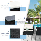 Set da 4 mobili da giardino Outsunny con schienale e cuscini spessi, in polyrattan