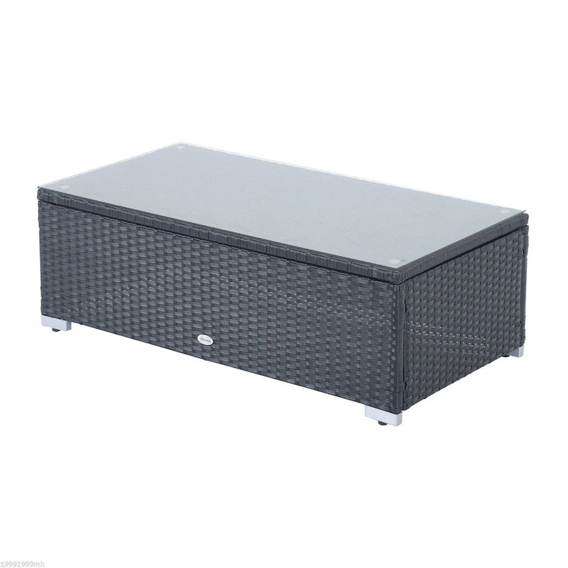 Set da 4 mobili da giardino Outsunny con schienale e cuscini spessi, in polyrattan