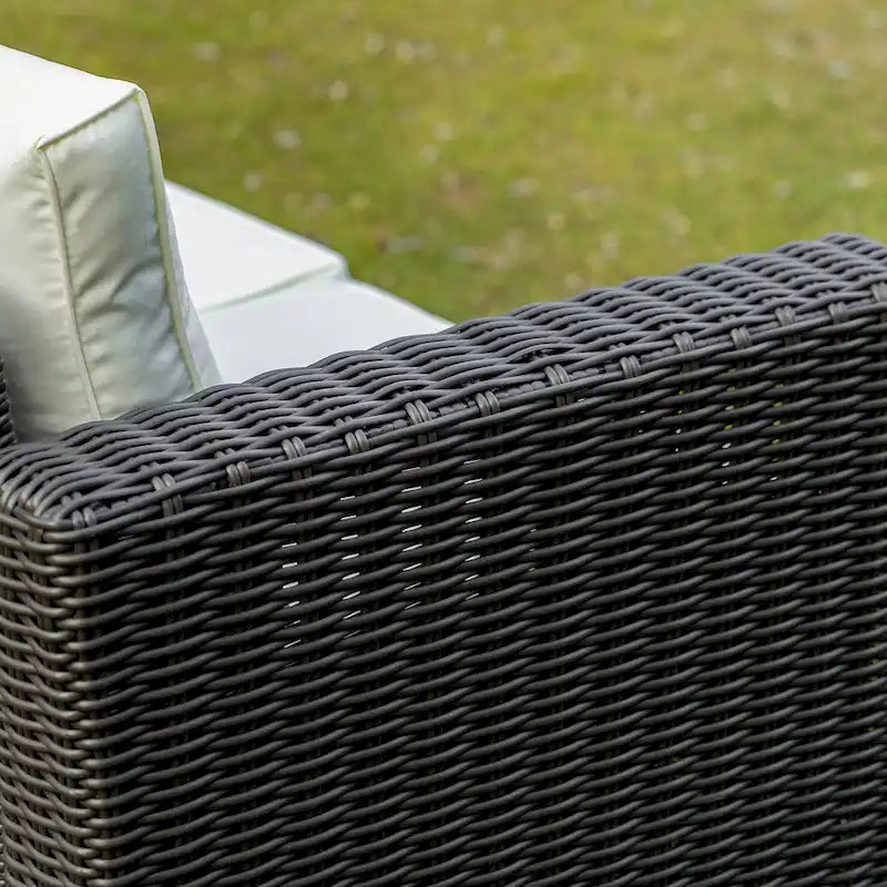 Set Divano Angolare in Vimini da Giardino Outsunny 2 Pezzi, Mobili in Rattan PE Combinabili Liberamente per Esterni, Beige