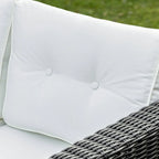 Set Divano Angolare in Vimini da Giardino Outsunny 2 Pezzi, Mobili in Rattan PE Combinabili Liberamente per Esterni, Beige