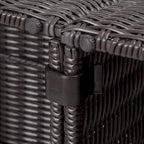 Set Divano Angolare in Vimini da Giardino Outsunny 2 Pezzi, Mobili in Rattan PE Combinabili Liberamente per Esterni, Beige