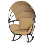 Poltrona sospesa a forma di uovo da esterno con baldacchino pieghevole e cuscino di Crestlive Products