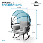 Poltrona sospesa a forma di uovo da esterno con baldacchino pieghevole e cuscino di Crestlive Products