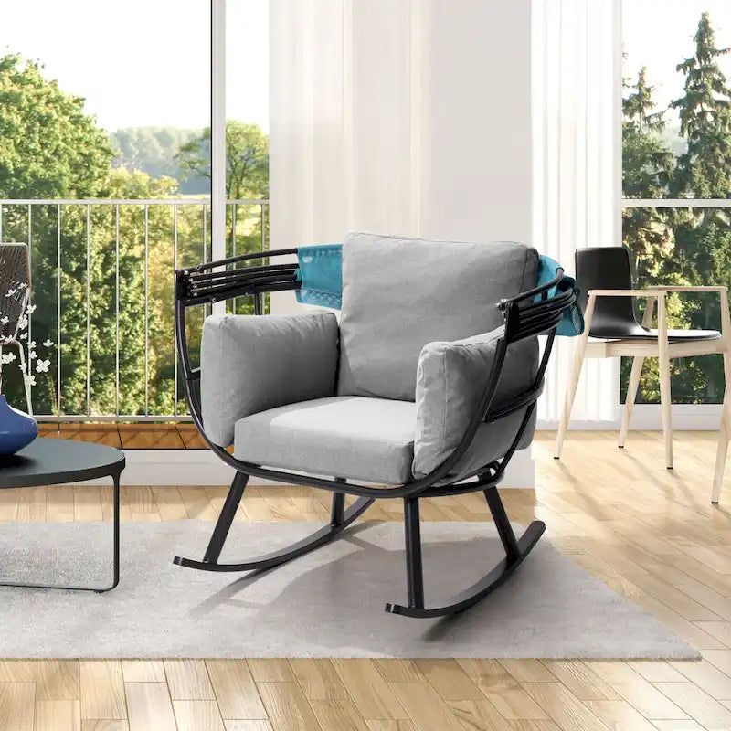 Poltrona sospesa a forma di uovo da esterno con baldacchino pieghevole e cuscino di Crestlive Products