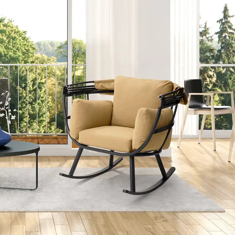 Poltrona sospesa a forma di uovo da esterno con baldacchino pieghevole e cuscino di Crestlive Products