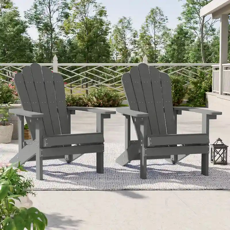 BONOSUKI Sedie Adirondack da Giardino Resistenti alle Intemperie (Set da 2)