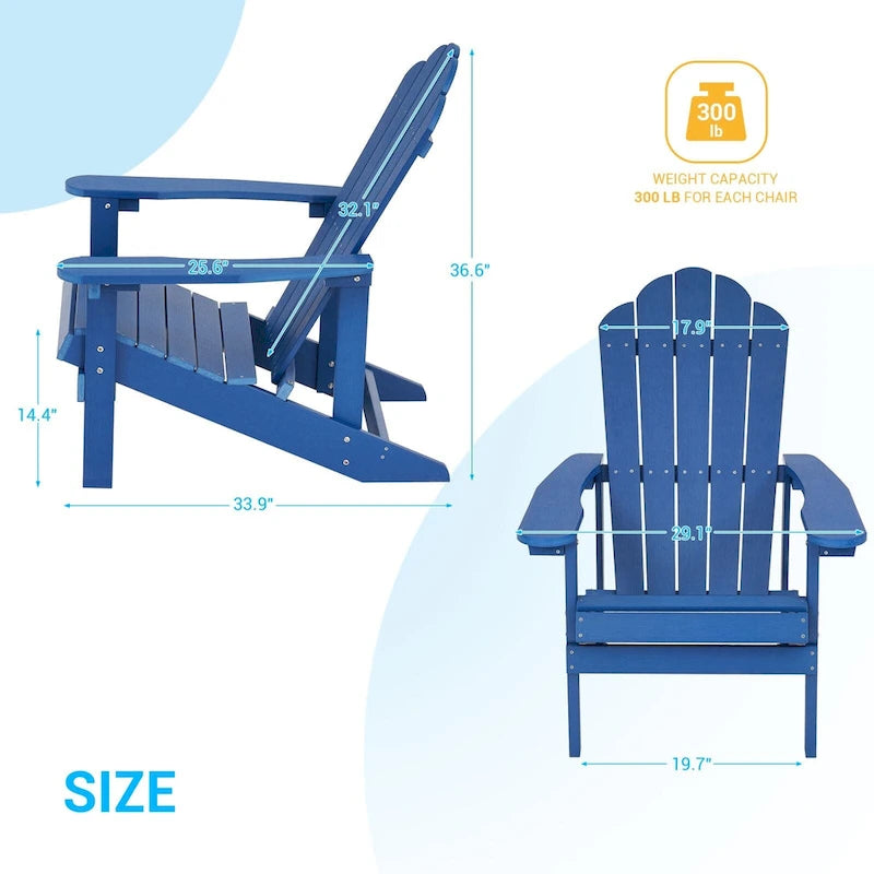 BONOSUKI Sedie Adirondack da Giardino Resistenti alle Intemperie (Set da 2)