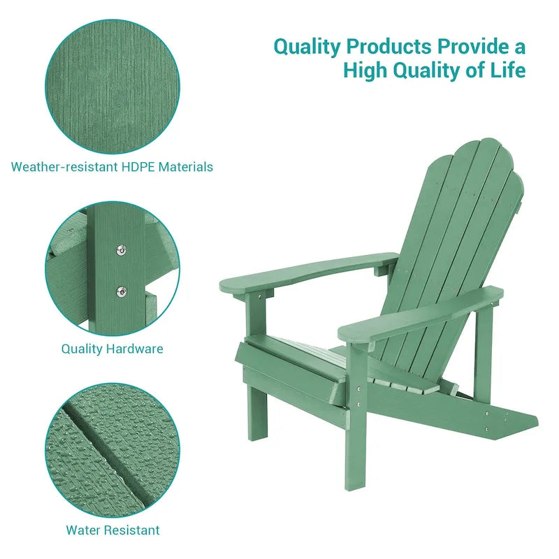 BONOSUKI Sedie Adirondack da Giardino Resistenti alle Intemperie (Set da 2)