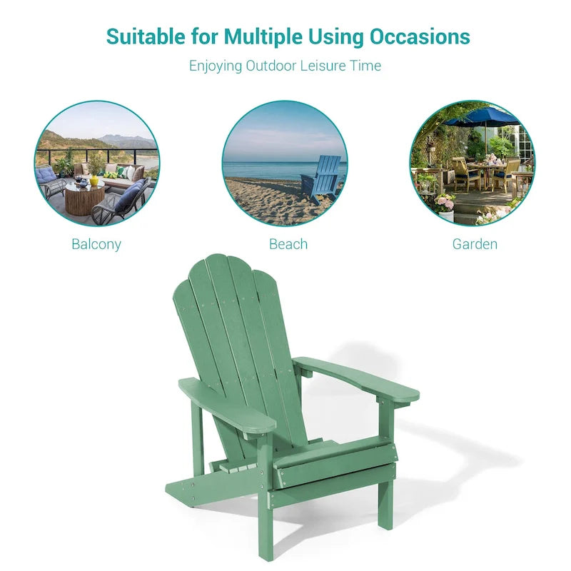 BONOSUKI Sedie Adirondack da Giardino Resistenti alle Intemperie (Set da 2)