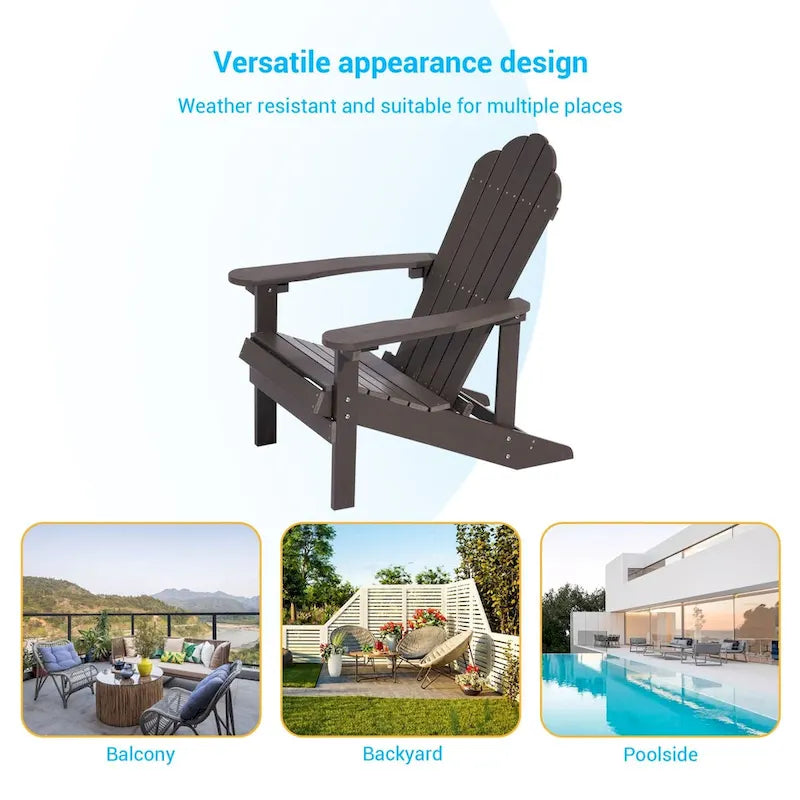 BONOSUKI Sedie Adirondack da Giardino Resistenti alle Intemperie (Set da 2)