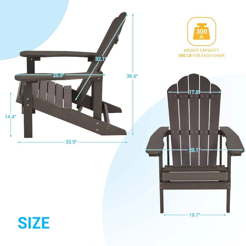BONOSUKI Sedie Adirondack da Giardino Resistenti alle Intemperie (Set da 2)