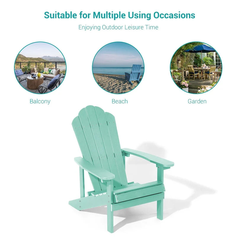 BONOSUKI Sedie Adirondack da Giardino Resistenti alle Intemperie (Set da 2)