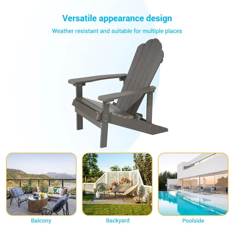 BONOSUKI Sedie Adirondack da Giardino Resistenti alle Intemperie (Set da 2)