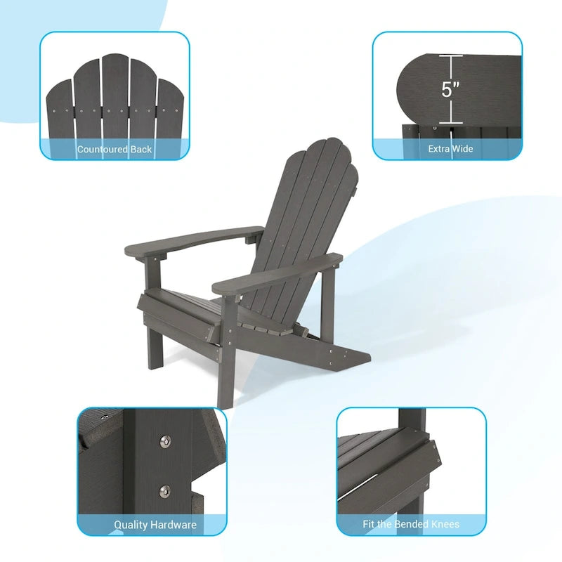 BONOSUKI Sedie Adirondack da Giardino Resistenti alle Intemperie (Set da 2)