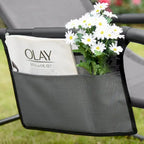 Poltrona reclinabile a dondolo Outsunny con poggiatesta rimovibile, tessuto in rete traspirante per giardino e patio