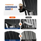 Sedia Adirondack Pieghevole da Esterno WINSOON per Tutte le Stagioni in HDPE con Portabicchieri