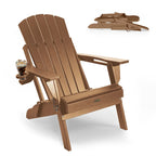 Sedia Adirondack Pieghevole da Esterno WINSOON per Tutte le Stagioni in HDPE con Portabicchieri