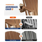 Sedia Adirondack Pieghevole da Esterno WINSOON per Tutte le Stagioni in HDPE con Portabicchieri