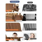 Sedia Adirondack Pieghevole da Esterno WINSOON per Tutte le Stagioni in HDPE con Portabicchieri