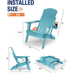 Sedia Adirondack Pieghevole da Esterno WINSOON per Tutte le Stagioni in HDPE con Portabicchieri