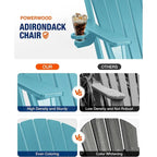 Sedia Adirondack Pieghevole da Esterno WINSOON per Tutte le Stagioni in HDPE con Portabicchieri