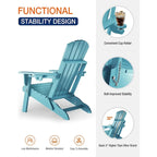 Sedia Adirondack Pieghevole da Esterno WINSOON per Tutte le Stagioni in HDPE con Portabicchieri