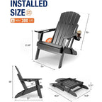 Sedia Adirondack Pieghevole da Esterno WINSOON per Tutte le Stagioni in HDPE con Portabicchieri