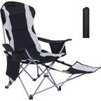 Sedia da campeggio, sedia da campeggio con poggiapiedi, sedia da campeggio pieghevole per adulti, borsa frigo e portabicchieri per campeggio, patio