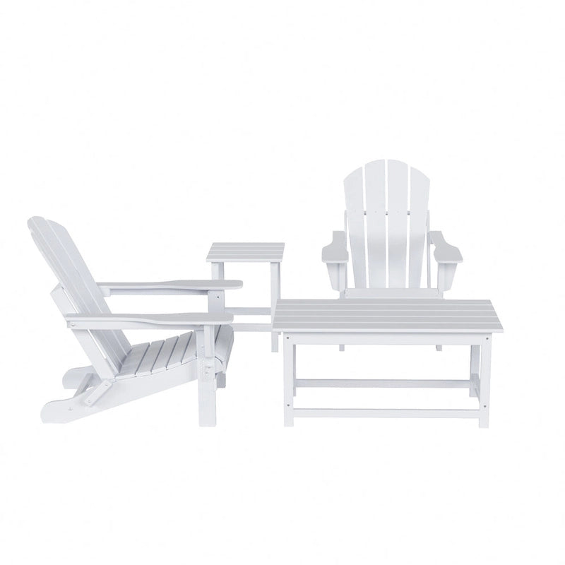 Set conversazione (4 pezzi) Polytrends Laguna di sedie pieghevoli Adirondack da esterno in HDPE per tutte le stagioni
