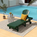 Polytrends Laguna HDPE Chaise longue de piscine inclinable, sans accoudoirs, avec roulettes, toutes saisons, pour extérieur