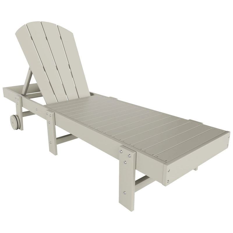 Polytrends Laguna HDPE Chaise longue de piscine inclinable, sans accoudoirs, avec roulettes, toutes saisons, pour extérieur