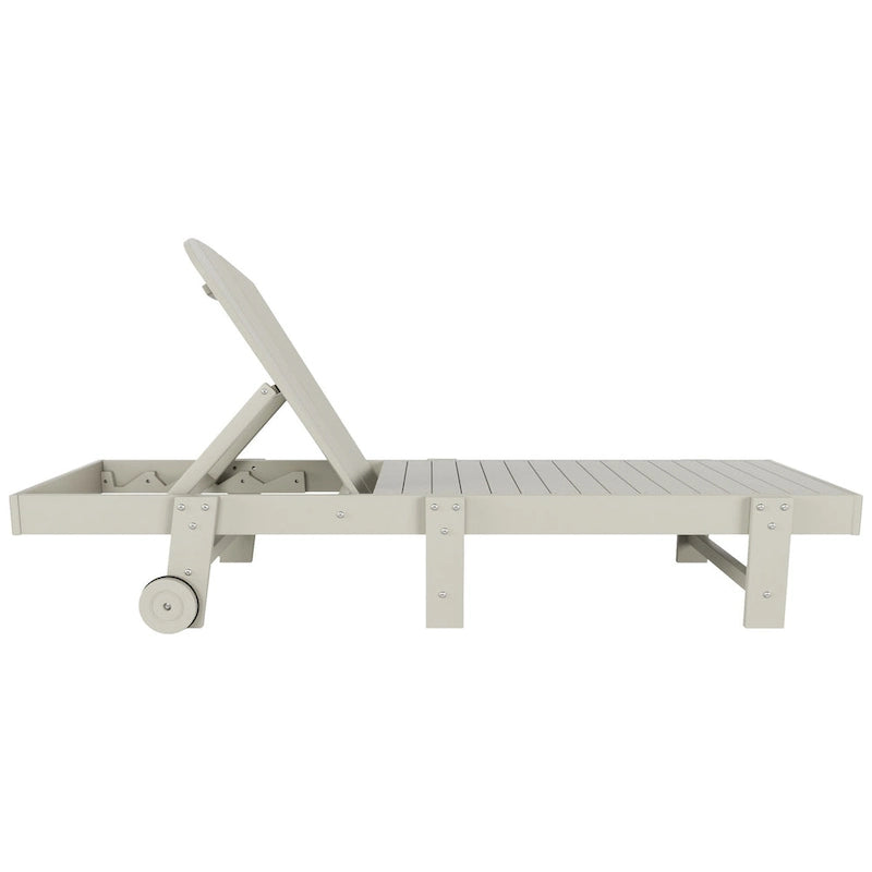 Polytrends Laguna HDPE Chaise longue de piscine inclinable, sans accoudoirs, avec roulettes, toutes saisons, pour extérieur