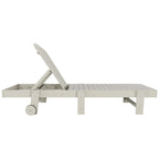 Polytrends Laguna HDPE Chaise longue de piscine inclinable, sans accoudoirs, avec roulettes, toutes saisons, pour extérieur