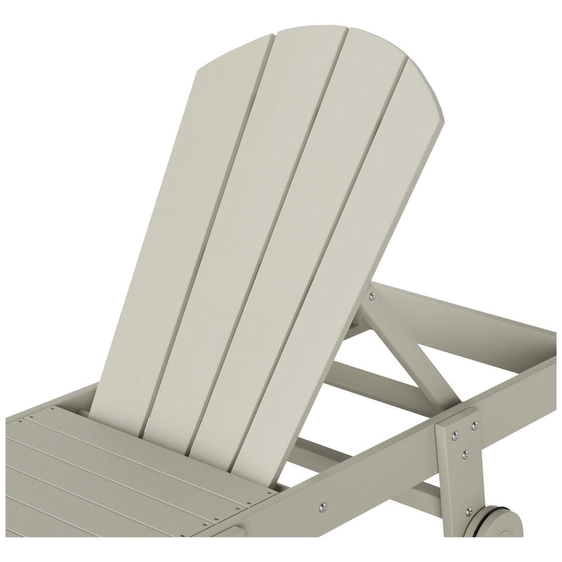 Polytrends Laguna HDPE Chaise longue de piscine inclinable, sans accoudoirs, avec roulettes, toutes saisons, pour extérieur