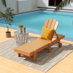 Polytrends Laguna HDPE Chaise longue de piscine inclinable, sans accoudoirs, avec roulettes, toutes saisons, pour extérieur