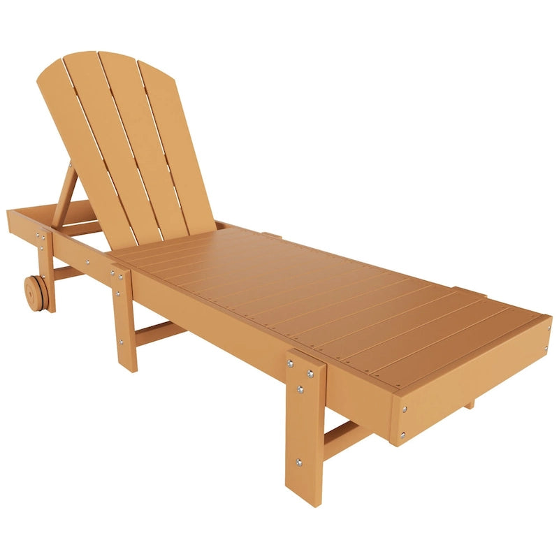 Polytrends Laguna HDPE Chaise longue de piscine inclinable, sans accoudoirs, avec roulettes, toutes saisons, pour extérieur