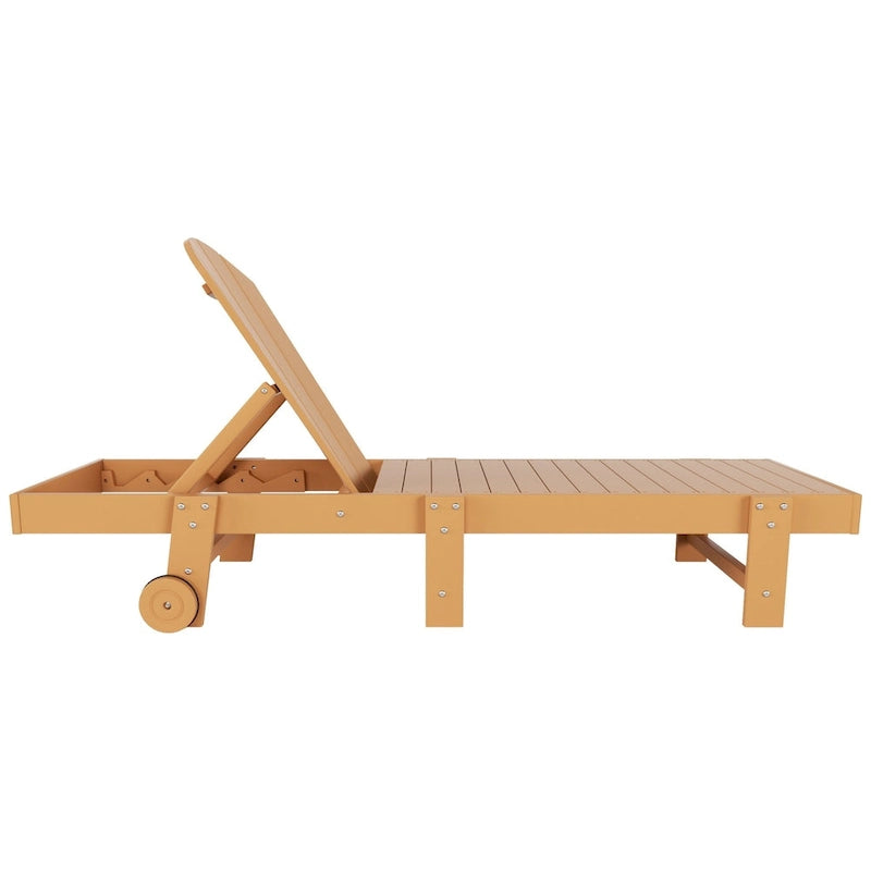 Polytrends Laguna HDPE Chaise longue de piscine inclinable, sans accoudoirs, avec roulettes, toutes saisons, pour extérieur