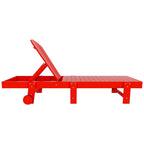 Polytrends Laguna HDPE Chaise longue de piscine inclinable, sans accoudoirs, avec roulettes, toutes saisons, pour extérieur