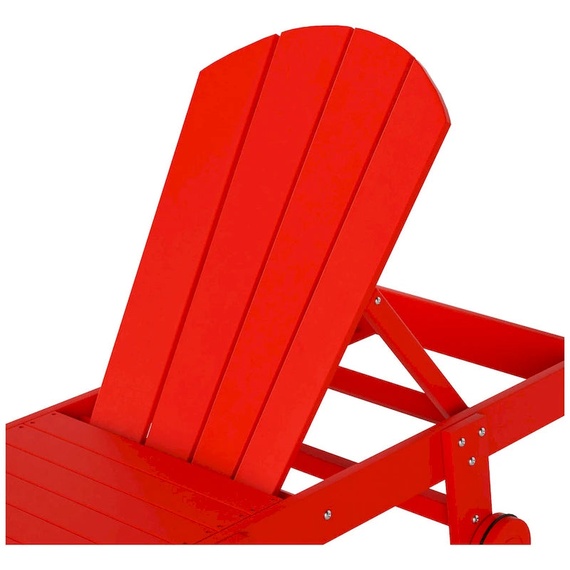 Polytrends Laguna HDPE Chaise longue de piscine inclinable, sans accoudoirs, avec roulettes, toutes saisons, pour extérieur