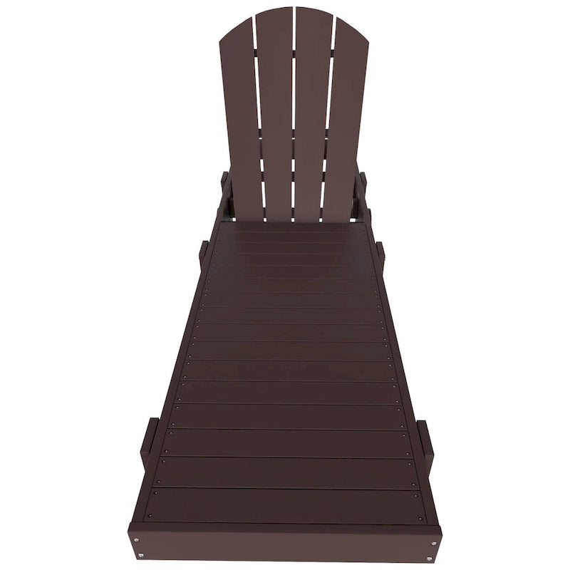 Polytrends Laguna HDPE Chaise longue de piscine inclinable, sans accoudoirs, avec roulettes, toutes saisons, pour extérieur