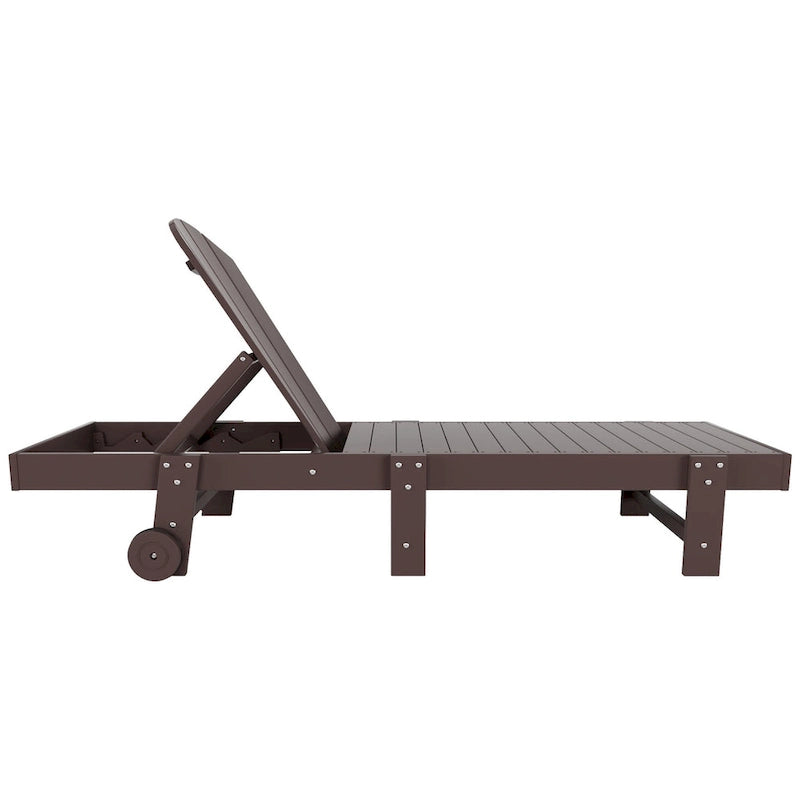 Polytrends Laguna HDPE Chaise longue de piscine inclinable, sans accoudoirs, avec roulettes, toutes saisons, pour extérieur