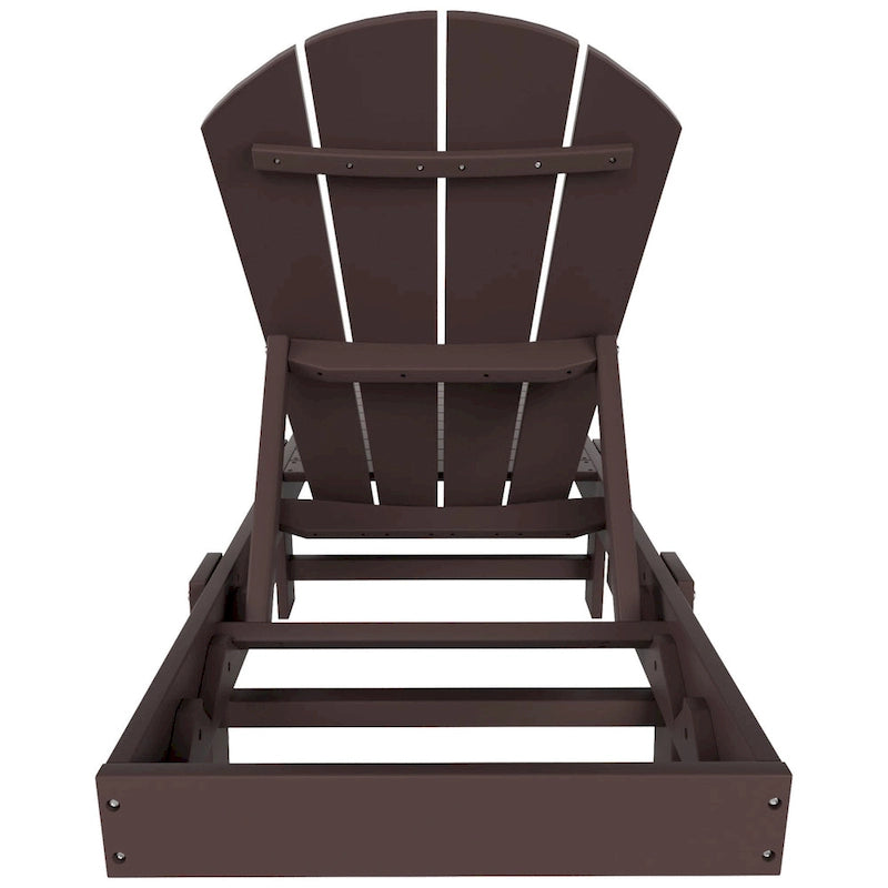 Polytrends Laguna HDPE Chaise longue de piscine inclinable, sans accoudoirs, avec roulettes, toutes saisons, pour extérieur