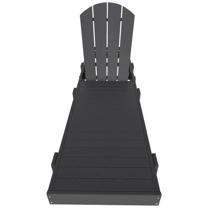 Polytrends Laguna HDPE Chaise longue de piscine inclinable, sans accoudoirs, avec roulettes, toutes saisons, pour extérieur