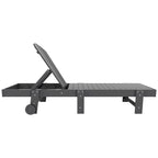 Polytrends Laguna HDPE Chaise longue de piscine inclinable, sans accoudoirs, avec roulettes, toutes saisons, pour extérieur