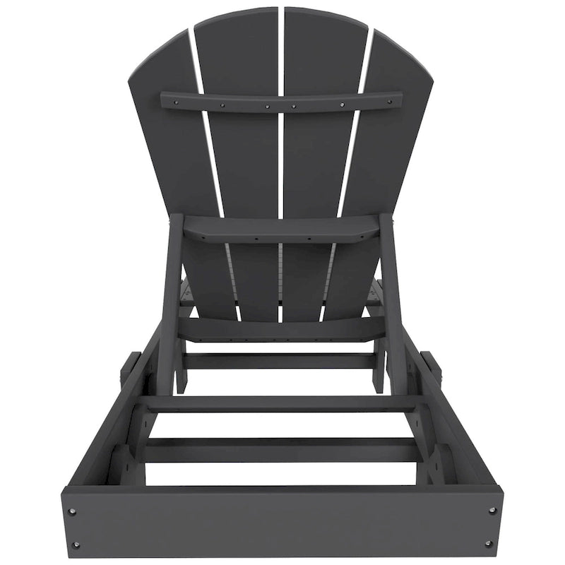 Polytrends Laguna HDPE Chaise longue de piscine inclinable, sans accoudoirs, avec roulettes, toutes saisons, pour extérieur