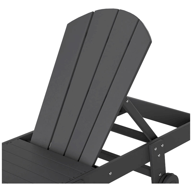 Polytrends Laguna HDPE Chaise longue de piscine inclinable, sans accoudoirs, avec roulettes, toutes saisons, pour extérieur