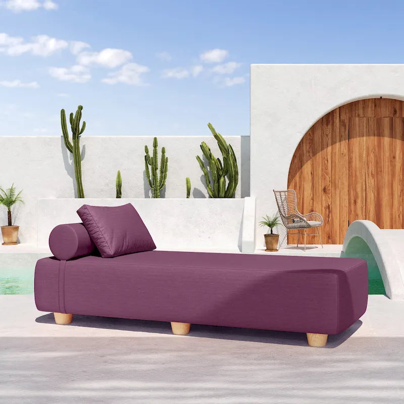 JaxxAlvyOutdoor Lettino Prendisole - Lussuoso Lettino con Piedini in Legno Sunbrella
