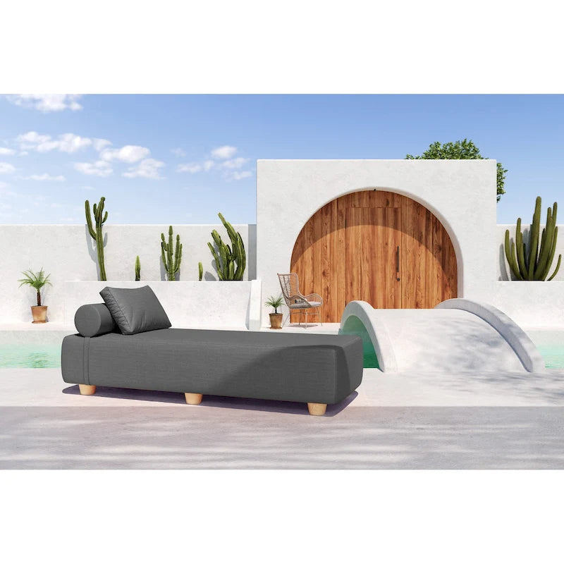 JaxxAlvyOutdoor Lettino Prendisole - Lussuoso Lettino con Piedini in Legno Sunbrella