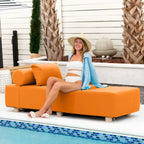 JaxxAlvyOutdoor Lettino Prendisole - Lussuoso Lettino con Piedini in Legno Sunbrella